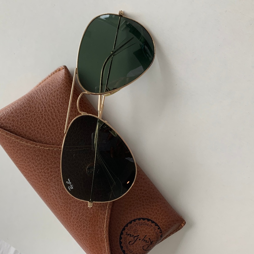 Ray-Ban Aviator Classic Sunglasses Green G-15 Lens Gold Frame RB3025 Unisex